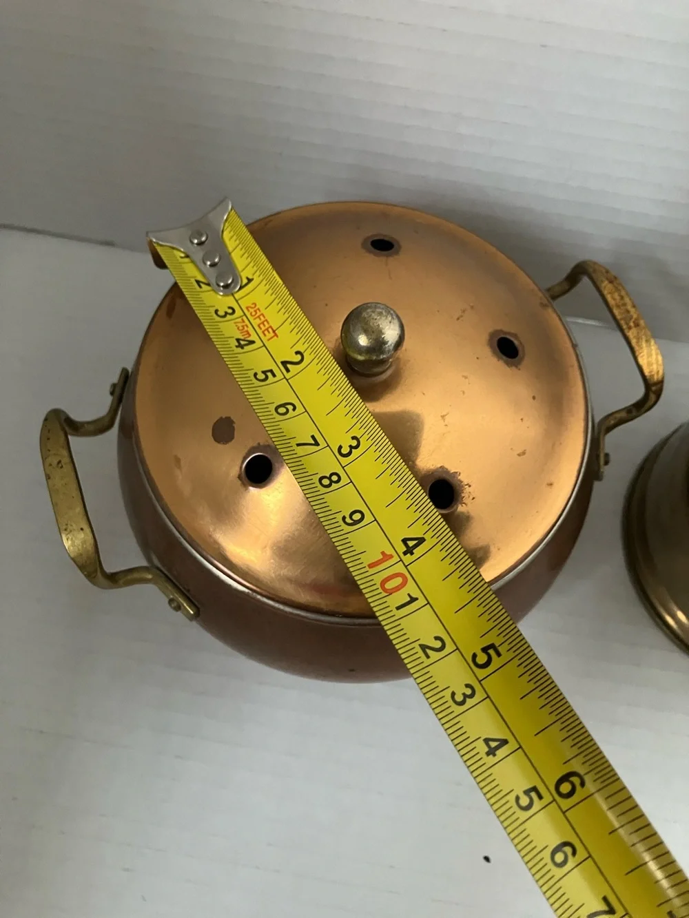 Vintage Copper and Brass Decorative Duo - Potpourri Pot‎ & Small Planter 70s 80s